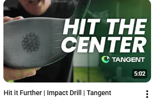 Tangent Golf practice section showing impact drill for improving strike quality